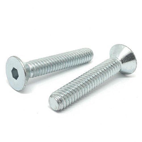#10-24x1-1/4" Alloy Flat Head Socket Cap Screws Zinc Clear