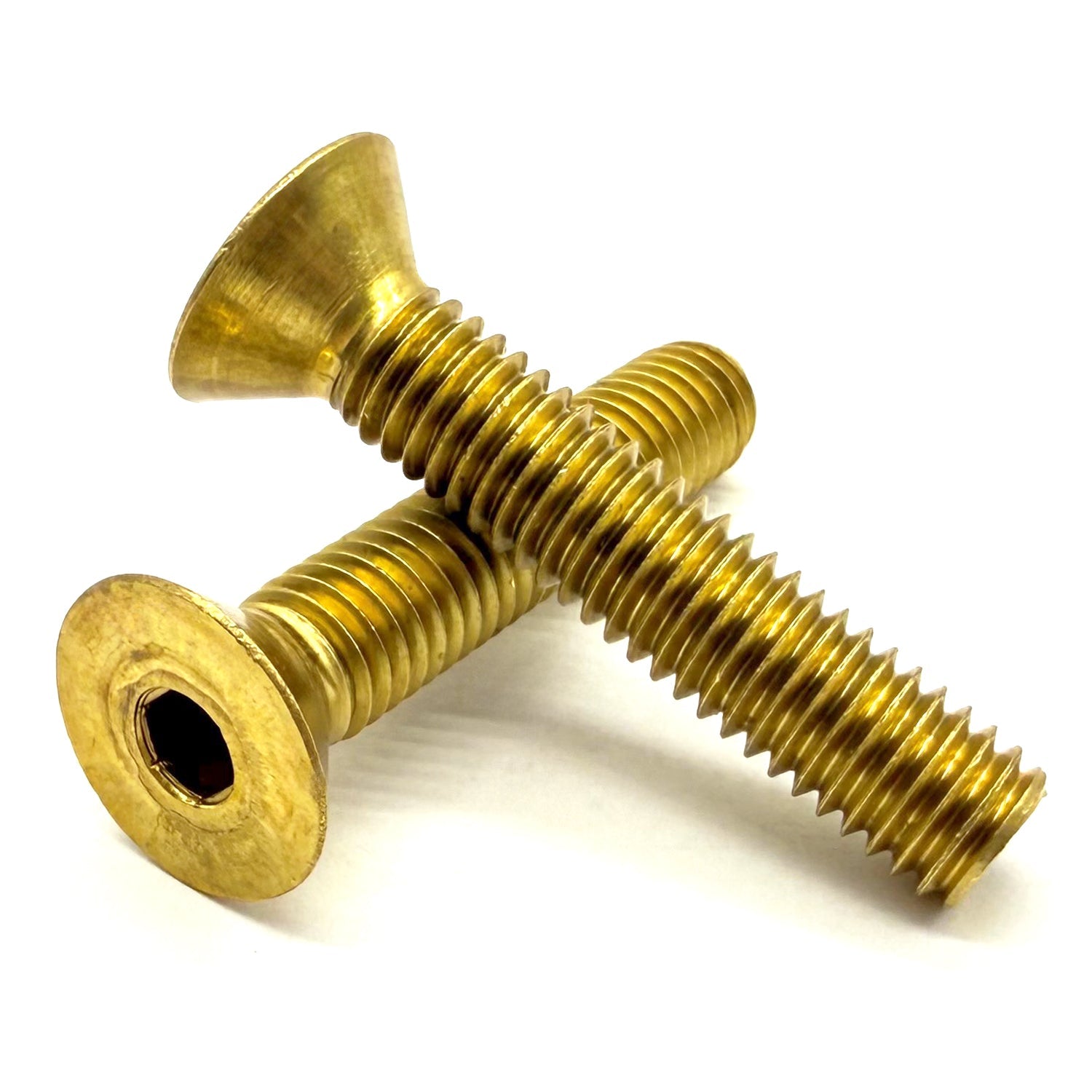 #10-32x1-1/2" Brass Flat Head Socket Cap Screw