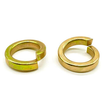 1/4" Grade 8 High Collar Alloy Split Lock Washers Zinc Yellow