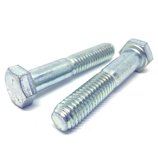 3/8-16x2" Hex Cap Screws Grade 5 Bolts Zinc Clear