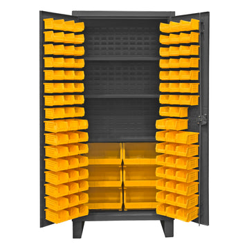 Cabinet, 3 Shelves, 102 Yellow Bins