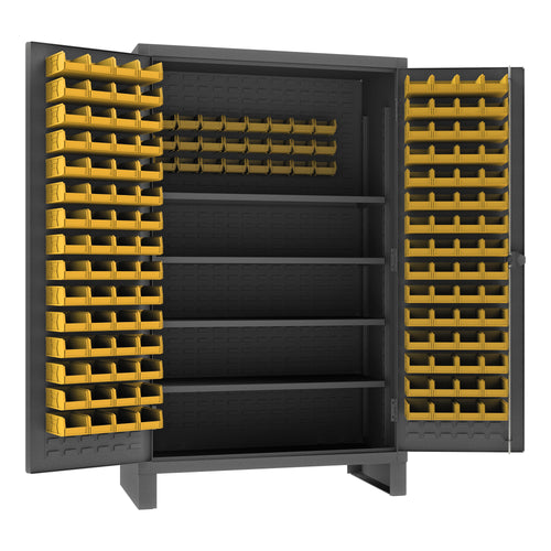 Cabinet, 4 Shelves, 144 Yellow Bins