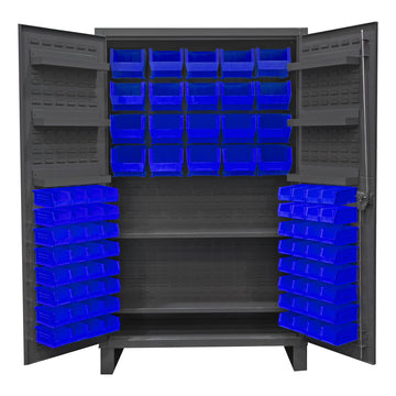 Cabinet, 2 Shelves, 84 Blue Bins