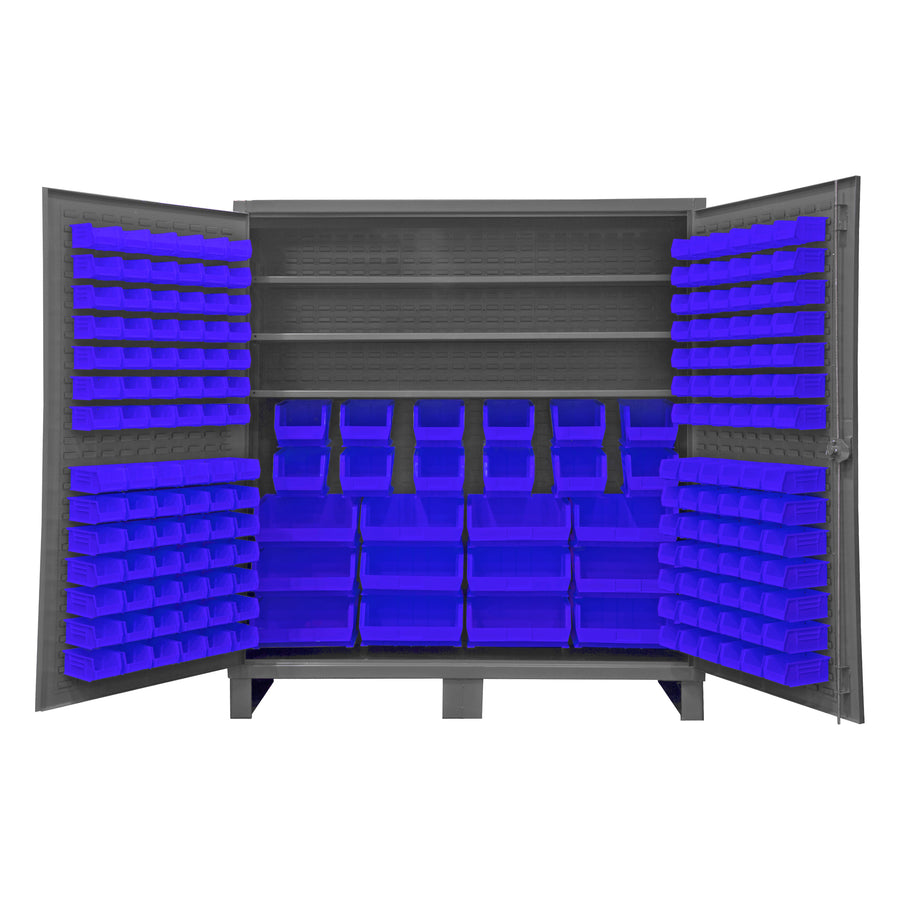 Cabinet, 3 Shelves, 192 Blue Bins
