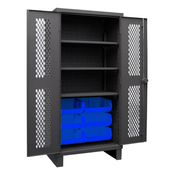 Ventilated Cabinet, 3 Shelves, 6 Bins