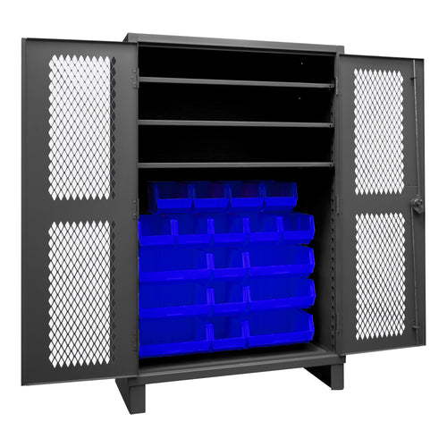 Ventilated Cabinet, 3 Shelves, 18 Bins