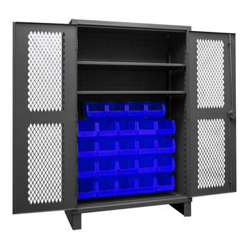 Ventilated Cabinet, 2 Shelves, 24 Bins