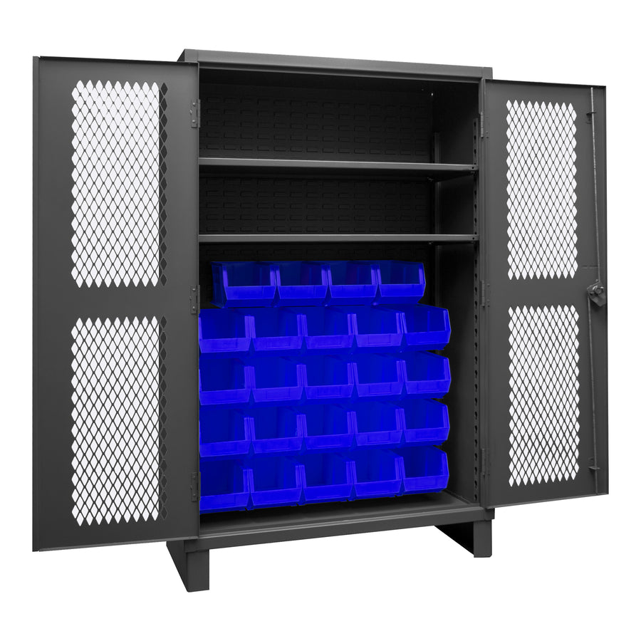 Ventilated Cabinet, 2 Shelves, 24 Bins