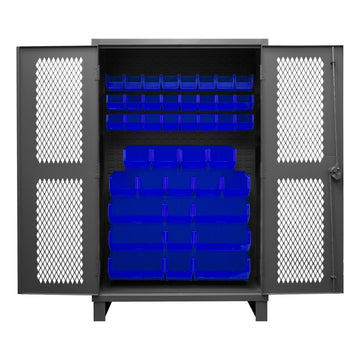Ventilated Cabinet, 42 Blue Bins