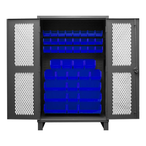 Ventilated Cabinet, 42 Blue Bins