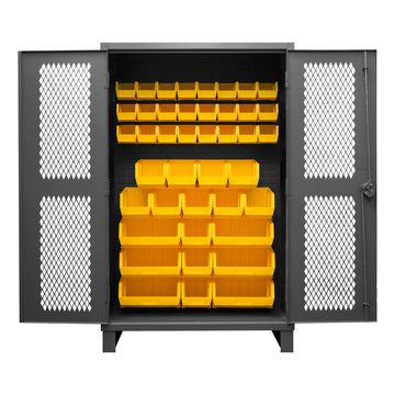 Ventilated Cabinet, 42 Yellow Bins