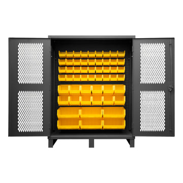 Ventilated Cabinet, 54 Yellow Bins