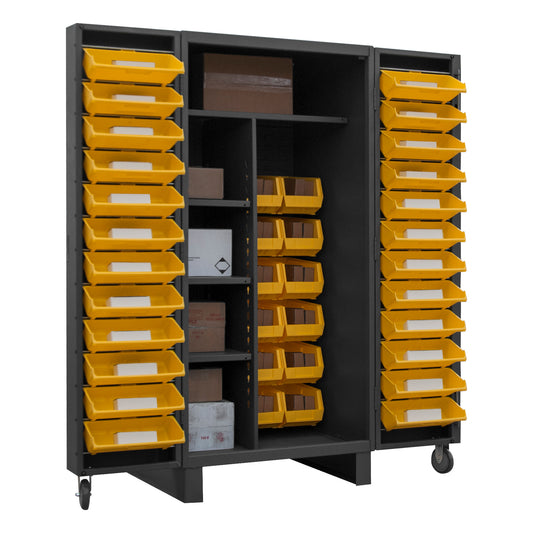 Cabinet, 4 Shelves, 12 Yellow Bins