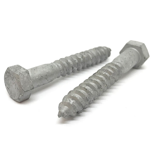 1/4-10x2-1/2" Hex Lag Screws A307 Grade A Galvanized