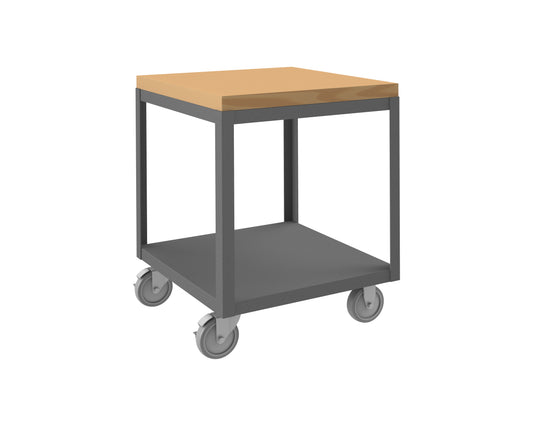 High Deck Mobile Table, 2 Shelves