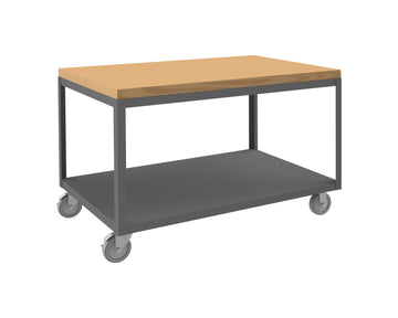 High Deck Mobile Table, 2 Shelves