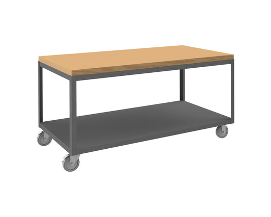 High Deck Mobile Table, 2 Shelves