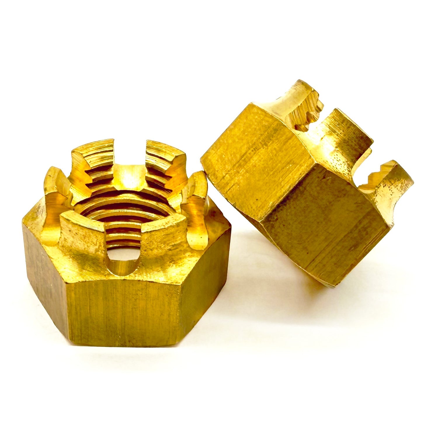 3/4"-10 Brass Slotted Hex Nuts