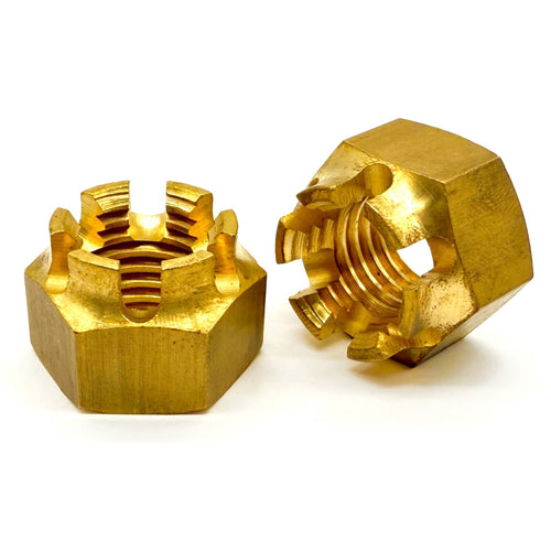 3/8"-16 Brass Slotted Hex Nuts