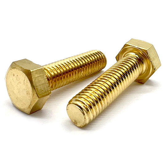 3/8-16x2-1/4" Brass Hex Tap Bolts Full Thread