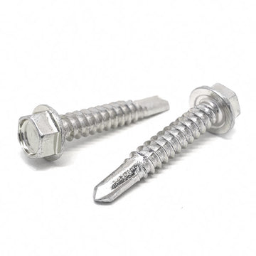#10x1" Stainless Steel Unslotted Hex Washer Head #3 Point Self Drilling Screws