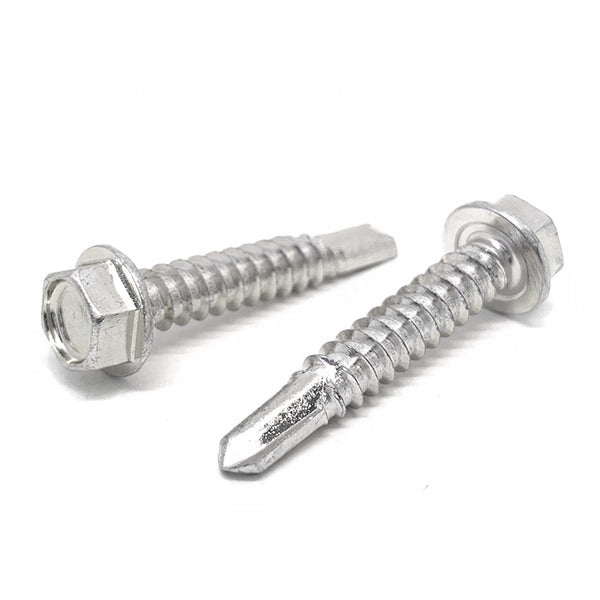 #8x3/4" Stainless Steel Unslotted Hex Washer Head #2 Point Self Drilling Screws