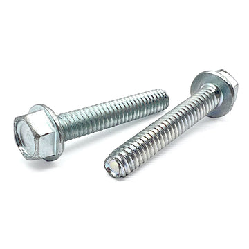 1/4"-20x1-1/4" Unslotted Indent Hex Washer Head Thread Rolling Screws Zinc Clear