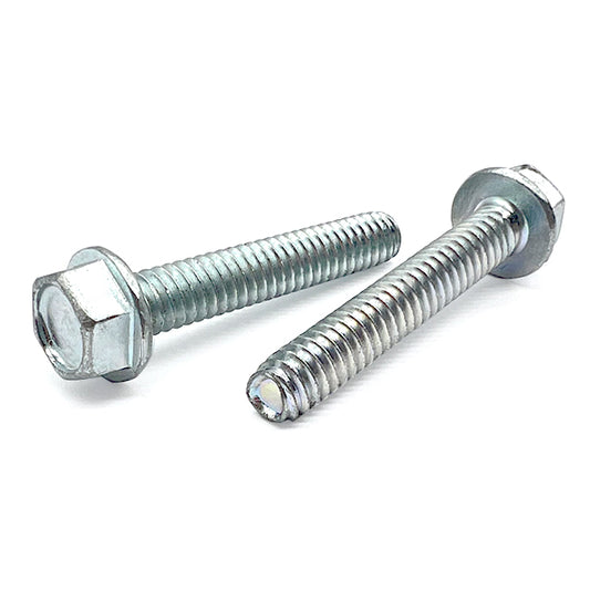 1/4"-20x1/2" Unslotted Indent Hex Washer Head Thread Rolling Screws Zinc Clear