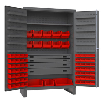 4 Drawer Cabinet, 2 Shelves, 69 Bins