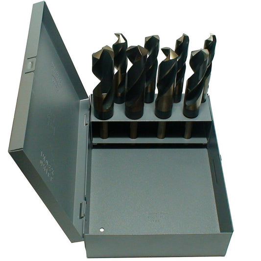 8 Piece HSS Contractor Drill Bit Set with Reduced 1/2" 3-Flat Shank, 9/16" - 1"