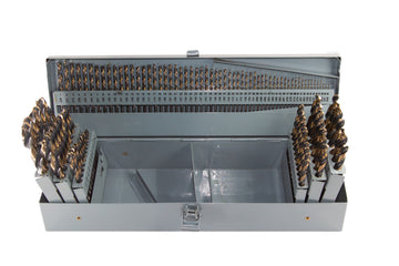115 Piece HSS Black & Gold KFD Split Point Jobber Length Drill Bit Set, 1/16"- 1/2", A - Z, #1 - #60