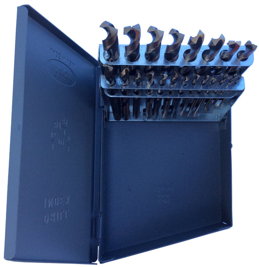 21 Piece HSS Black & Gold KFD Split Point Mechanics Length Drill Bit Set, 1/16" - 3/8"