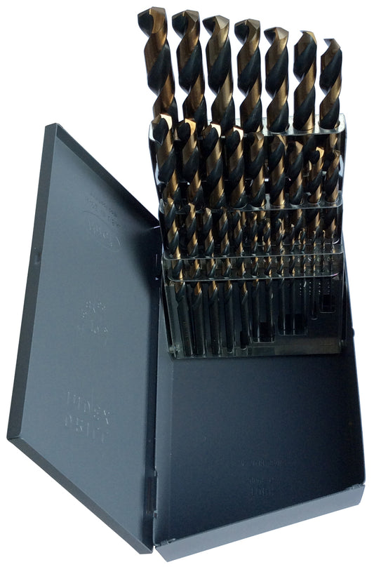 29 Piece HSS Black & Gold Split Point Stub Drill Bit Set, 1/16 - 1/2, Contractor Series