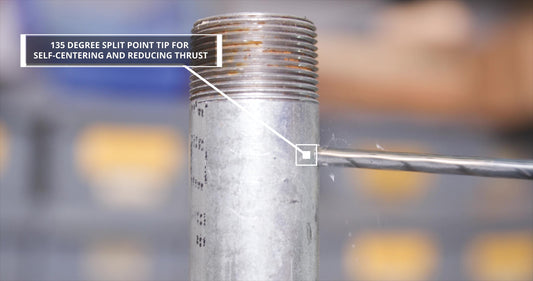 1-5/32" HSS Black & Gold Drill Bit with Reduced 1/2" 3-Flat Shank, Contractor Series