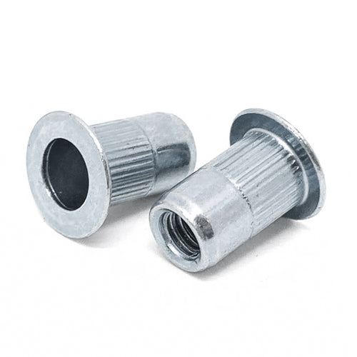 5/16-18 L (.150-.312) Aluminum Large Flange Knurled Body Rivet Nut
