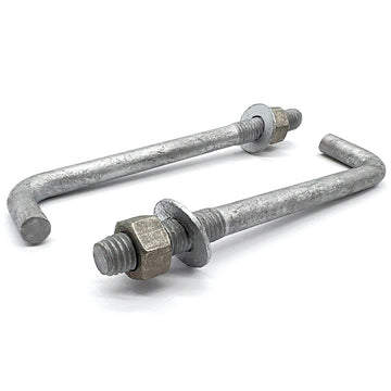 1/2"x12"x1-1/4"x1-3/4" L Shaped Anchor Bolts with Nuts and Washers Galvanized