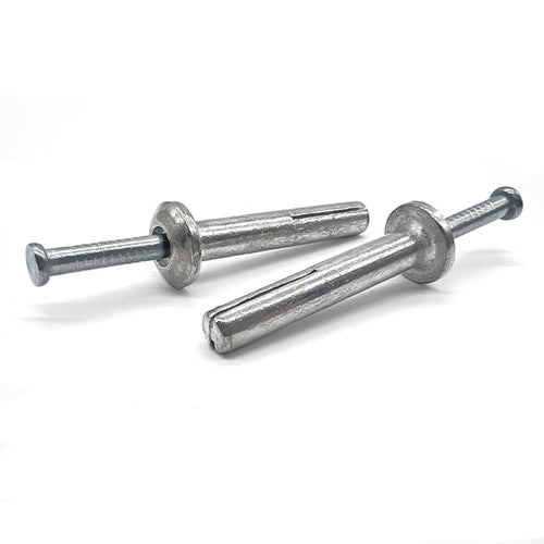 1/4"x1-1/2" Mushroom Head Hammer Drive Anchors Zinc Alloy w/ Zinc Plated Nails