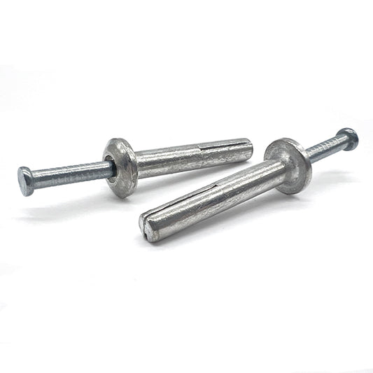 1/4"x1" Mushroom Head Hammer Drive Anchors Zinc Alloy w/ Zinc Plated Nails