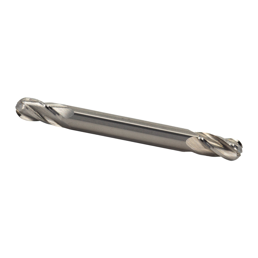 1/4" Carbide 4 Flute Double End Stub Ball End Mill