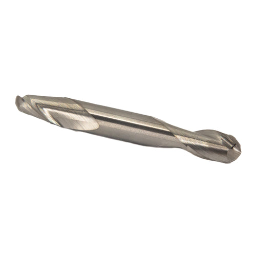 1/2" Carbide 2 Flute Double End Stub Ball End Mill