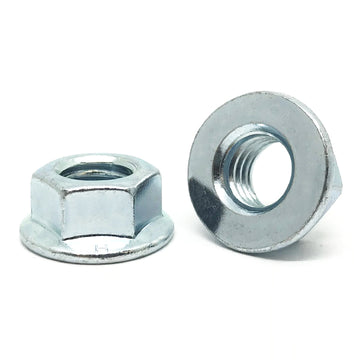 3/8"-16 Grade 5 Hex Flange Nuts Zinc Clear