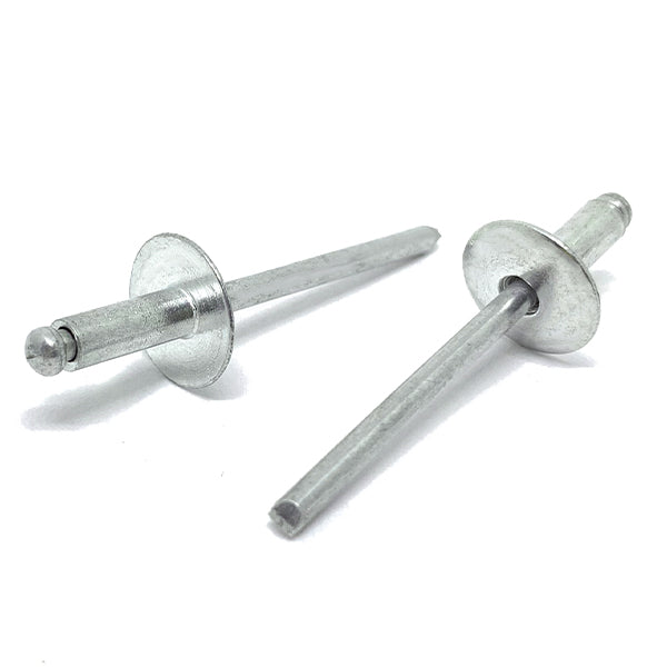 1/8" Dia 3/16"-1/4" (44)  Grip - Oversized Head Blind Rivets Aluminum/Aluminum Mandrel