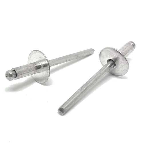 1/8" Dia 3/16" - 1/4" (44)  Grip - Oversized Head Blind Rivets Stainless/Stainless Steel Mandrel
