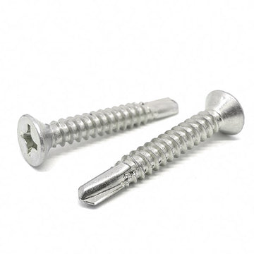 #10x1-1/2" Stainless Steel Phillips Flat Head #3 Point Self Drilling Screws