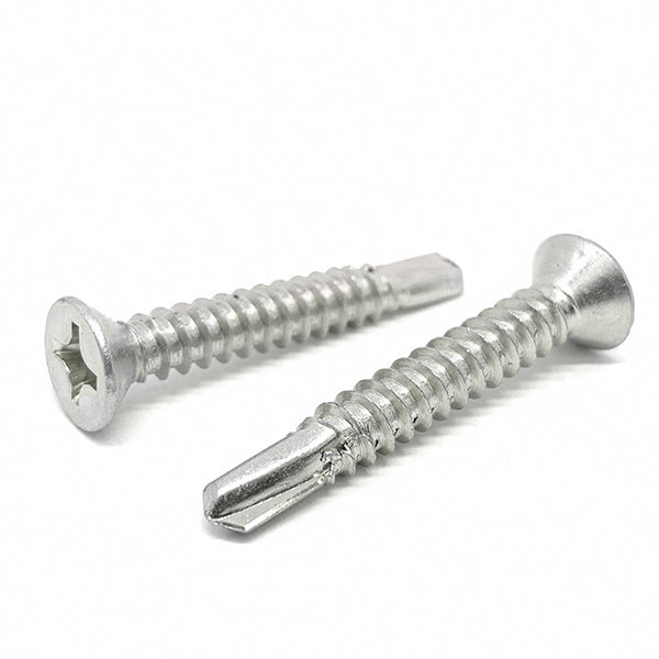 #10x3/4" Stainless Steel Phillips Flat Head #3 Point Self Drilling Screws