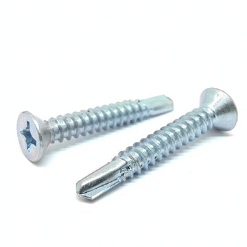 #10x1" Phillips Flat Head #3 Point Self Drilling Sheet Metal Screws Zinc