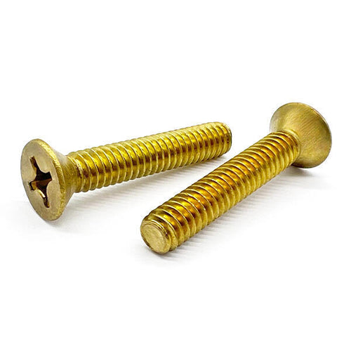 #10-24x3/8" Brass Phillips Flat Head Machine Screws