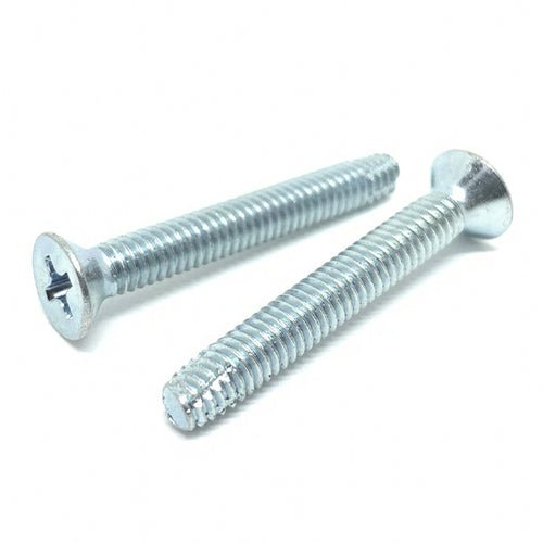 #10-24x1" Phillips Flat Head Type F Thread Cutting Screws Zinc