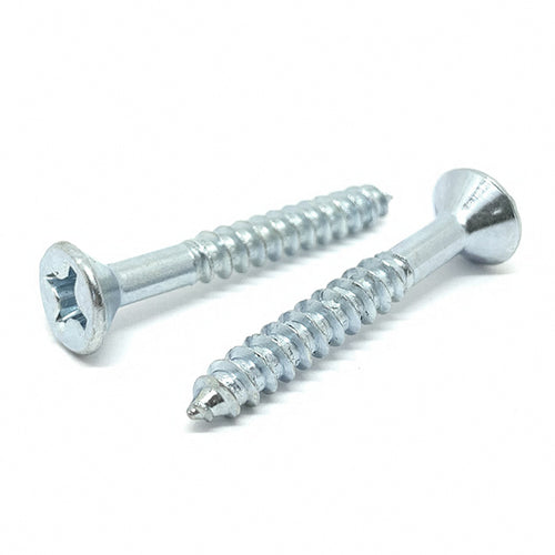 #10x2-1/2" Phillips Flat Head Wood Screws Zinc Clear