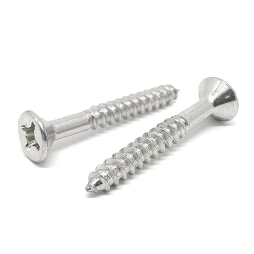 #8x3/4" Stainless Steel Phillips Flat Head Wood Screws